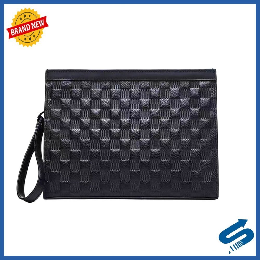 Leather Wristlet Clutch Large Capacity Zippered Travel Phone Holder Minimal Chic